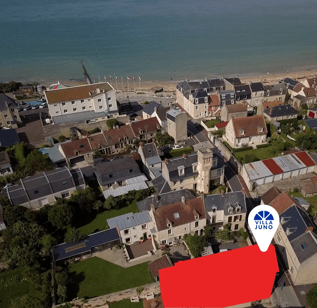 Villa Juno - Vue aérienne de la Villa Juno à Saint-Aubin-sur-Mer